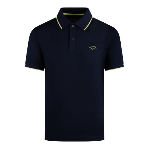 Paul And Shark Polo Shirt Mens Navy Branded Tipped S/s Polo