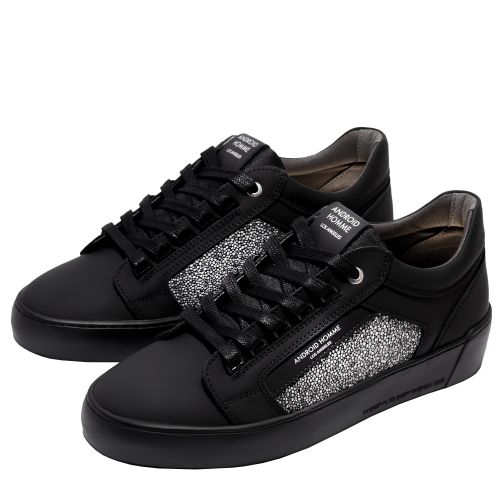 Mens Black Venice Reflective Caviar Trainers 133227 by Android Homme from Hurleys