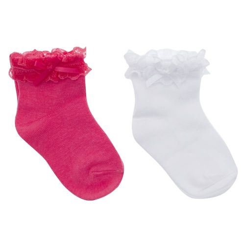Girls Fuchsia Frill 2 Pack Socks 22636 by Mayoral from Hurleys