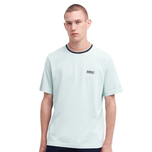 Barbour International T Shirt Mens Green Fig Filton Ringer S/s T Shirt 