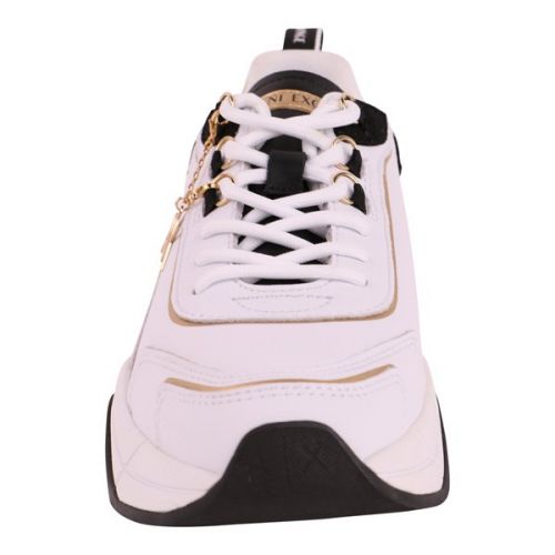Armani Exchange Trainers Womens White/Black/Gold Action