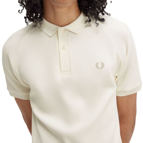 Mens Ecru Honeycomb S/s Polo 137470 by Fred Perry from Hurleys