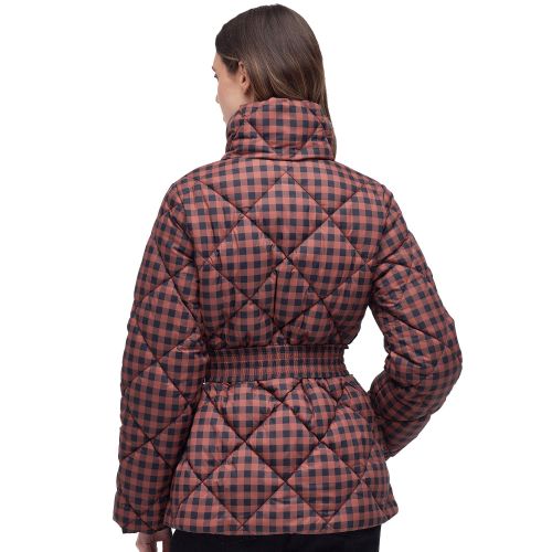 Barbour International Coat Womens Amaretto Check Printed Aurora Quilt Jacket