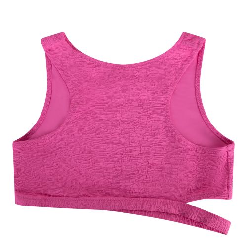 Calvin Klein Crop Top Womens Bold Pink Monogram Texture Crop Top 