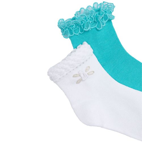 Mayoral Socks Girls Jade/White 2 Pack Socks