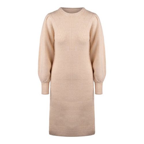 French Connection Dress Womens Oatmeal Kessy Puff Sleeve Dress