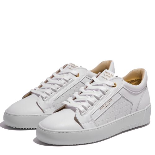 Mens White Leather Venice Woven Emboss Trainers 133198 by Android Homme from Hurleys