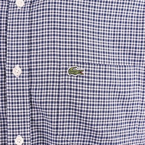 Mens Abysum/Multi Small Check L/s Shirt 129074 by Lacoste from Hurleys