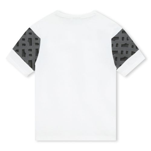 BOSS T Shirt + Shorts Set Boys White Logo Detail T Shirt + Shorts Set