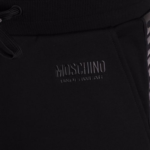 Moschino Sweat Shorts Mens Black Shiny Tape Sweat Shorts