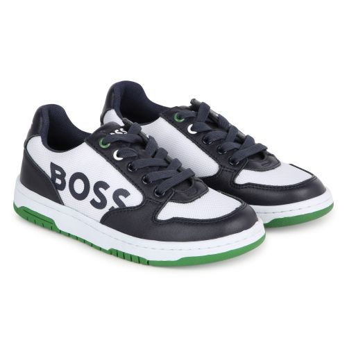 BOSS Trainers Boys Navy/White Branded Low Trainers