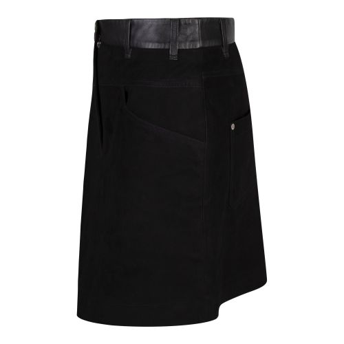 PS Paul Smith Skirt Womens Black Suede Leather Mix Short Skirt