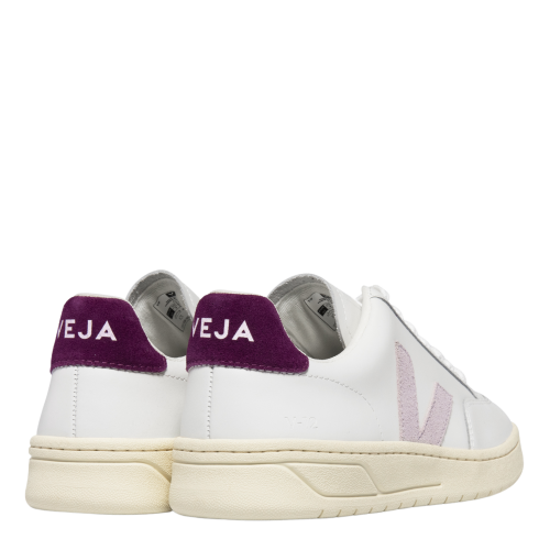Veja Trainers Womens Extra White/Parme/Magneta Ladies V-12 Leather Trainers