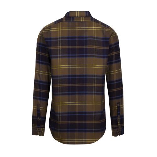 Mens Olive Flannel Check Tailored Fit L/s Shirt 92629 by PS Paul Smith from Hurleys