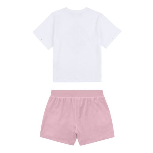 Juicy Couture Set Girls White/Pink Diamond Tee + Shorts Set