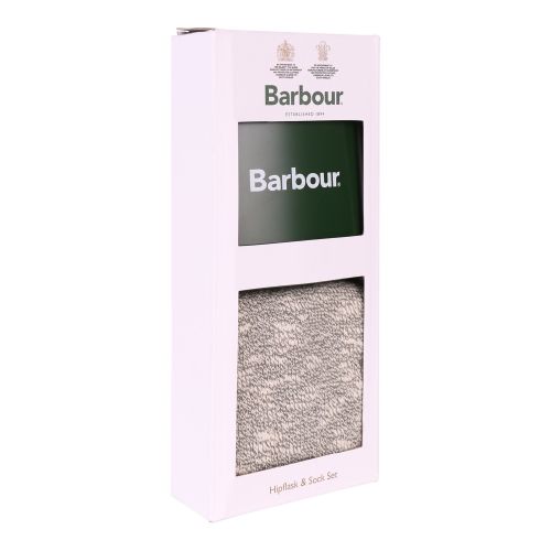 Mens Green/Grey Hip Flask + Socks Set 132051 by Barbour from Hurleys