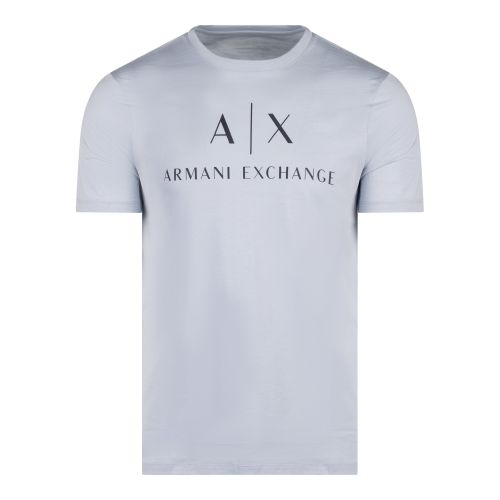 Armani Exchange T Shirt Mens Light Blue Core Logo S/s T Shirt