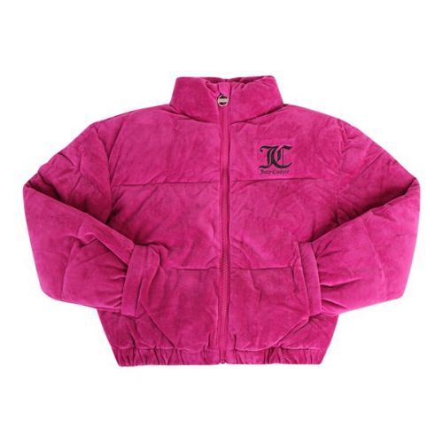 Girls Fuchsia Velour Puffer Festival Jacket 128587 by Juicy Couture from Hurleys