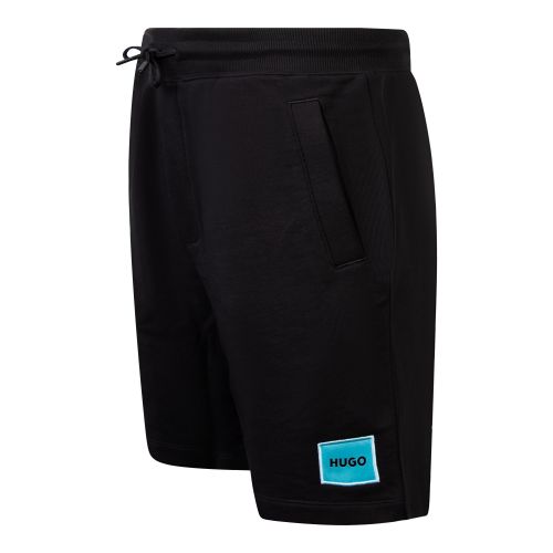 HUGO Shorts Mens Black/Aqua Diz222 Sweat Shorts