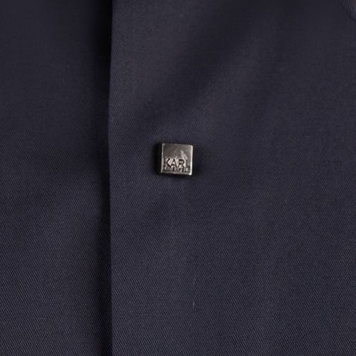 Mens Navy Modern Fit Popper L/s Shirt 135629 by Karl Lagerfeld from Hurleys