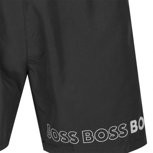 BOSS Swim Shorts Mens Black Dolphin Repeat Logo