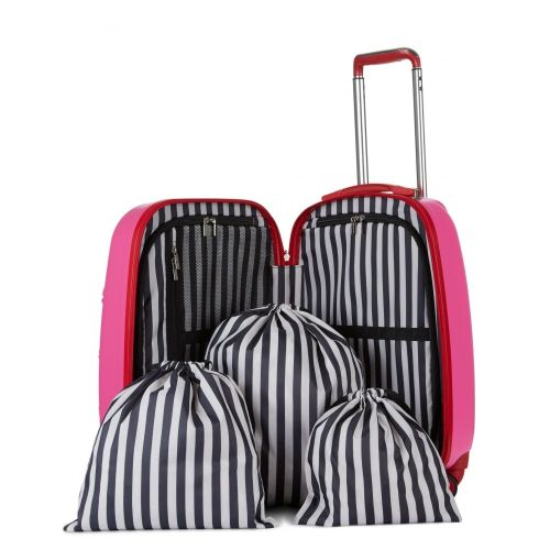 Womens Peony & Red Lips Hardsided Suitcase 19357 by Lulu Guinness from Hurleys