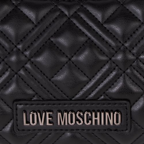 Love Moschino Bag Womens Black Raffia Diamond Shoulder Crossbody