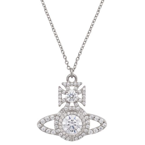 Womens Platinum/White CZ Norabelle Pendant 137578 by Vivienne Westwood from Hurleys