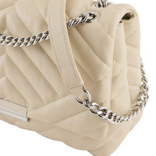 Armani Exchange Purse Womens Cream Quilted Shoulder Bag