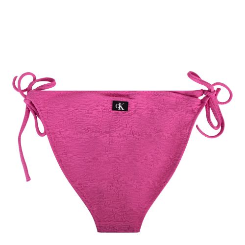 Calvin Klein Brief Womens Bold Pink Monogram Texture Side Tie Brief