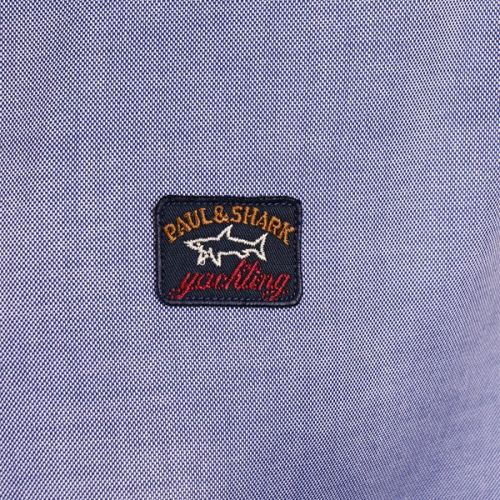 Paul And Shark Shirt Mens Blue Cotton Oxford L/s Shirt