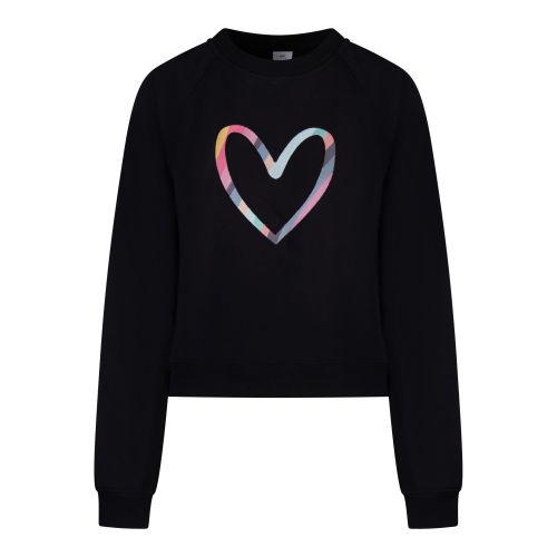 PS Paul Smith Sweatshirt Womens Black Swirl Heart Sweatshirt