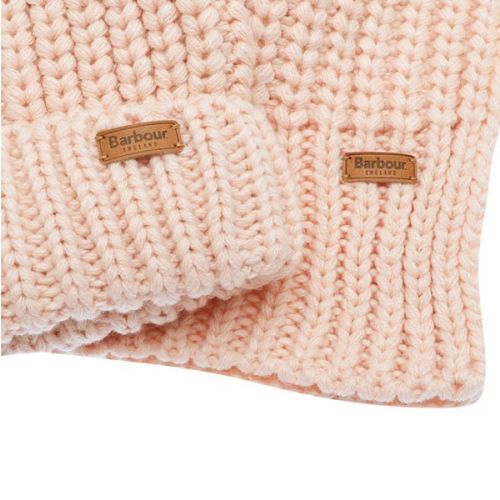Womens Pink Saltburn Beanie + Scarf Set 112424 by Barbour from Hurleys