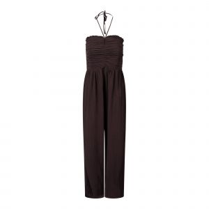 Womens Chocolate Torte Bonny Pleated Strappy Jumpsuit
