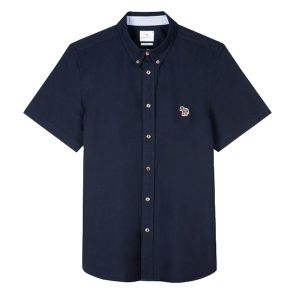 PS Paul Smith Shirt Mens Inky Blue Tailored Zebra Badge S/s | Hurleys