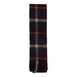 Barbour Scarf Mens Navy Check Hardwick Plaid Scarf
