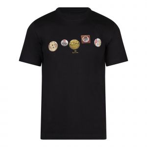 PS Paul Smith T Shirt Mens Black Badges Reg Fit S/s T Shirt