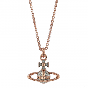 Womens Rose Gold/Crystal Mayfair Bas Relief Pendant Necklace