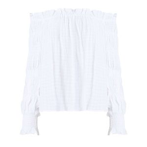 French Connection Top Womens Linen White Birch Smock Sleeve | Hurleys