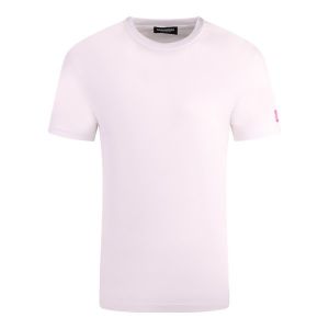 Mens White/Fuchsia Icon Colour S/s T Shirt