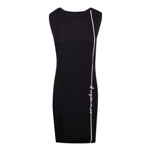 Armani Exchange Dress Womens Black Signature Cotton Midi