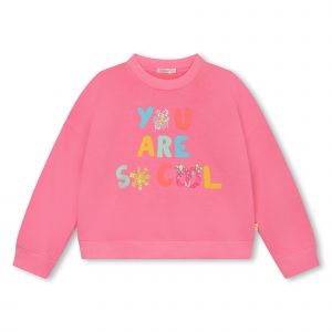 Girls Pink Embellished Sweatshirt