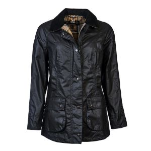 Barbour Waxed Jacket Womens Navy Beadnell