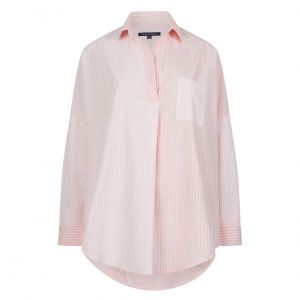 French Connection Shirt Womens Lotus Pink Mix Rhodes Popover L/s 
