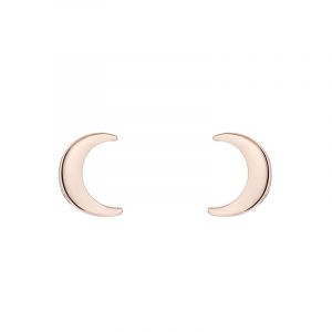 Womens Rose Gold/Crystal Marlyy Crescent Moon Studs