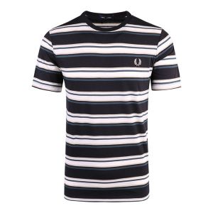 Fred Perry T Shirt Mens Navy Stripe S/s T Shirt