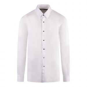 Karl Lagerfeld Shirt Mens White Modern Fit Popper L/s Shirt