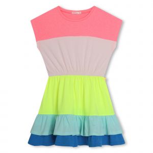 Girls Fuchsia Colourblock Dress