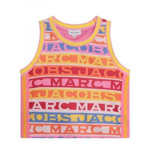 Marc Jacobs Kids Top Girls Multicoloured Logo Stripe Vest