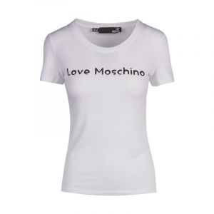 Love Moschino T Shirt Womens White Script Logo S/s